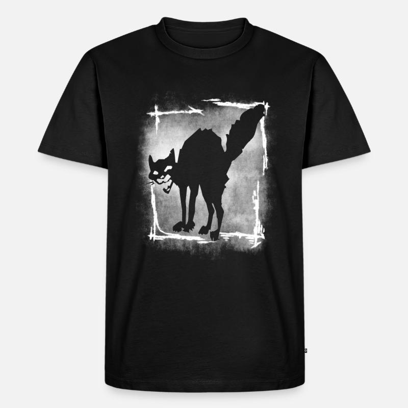 schwarze Katze I Antifa I Anarchy cat I Sab Cat - Männer Premium Bio T-Shirt - Schwarz
