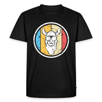 Lama - Men's Premium Organic T-Shirt - black - Front - Nico (187cm)