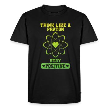 Positif Comme Un proton - T-shirt Premium bio Homme - noir - Devant - Nico (187cm)