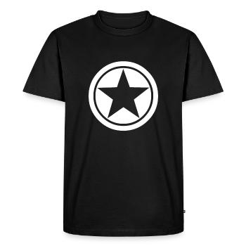 Étoile dans le cercle - T-shirt Premium bio Homme - noir - Devant - Nico (187cm)