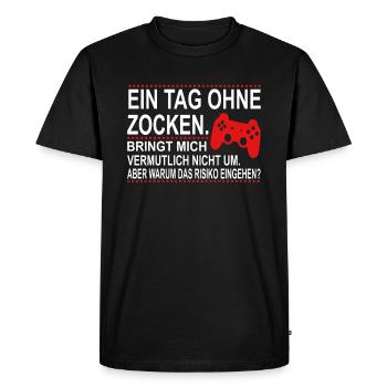 Drôle de gamer Un jour sans jouer - T-shirt Premium bio Homme - noir - Devant - Nico (187cm)