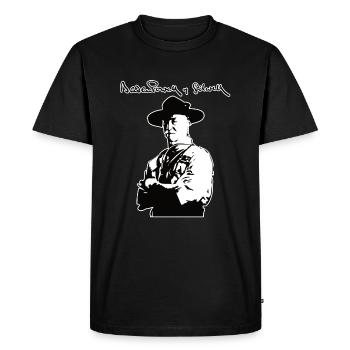 Baden Powell - Scout T-Shirt Scout Gift - Men's Premium Organic T-Shirt - black - Front - Nico (187cm)