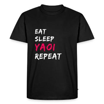 Manger sommeil Yaoi répéter - T-shirt Premium bio Homme - noir - Devant - Nico (187cm)