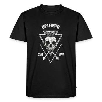 Uptempo Rave Techno Terrorcore Gift - Men's Premium Organic T-Shirt - black - Front - Nico (187cm)