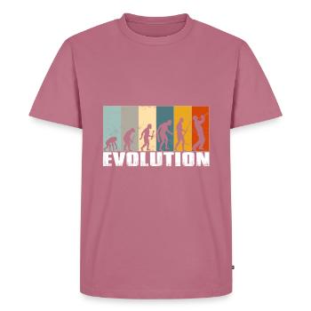 Evolution prehistoric man to trumpet player trumpet - Men's Premium Organic T-Shirt - mauve - Front - Nico (187cm)
