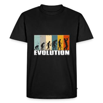 Evolution prehistoric man to trumpet player trumpet - Men's Premium Organic T-Shirt - black - Front - Nico (187cm)