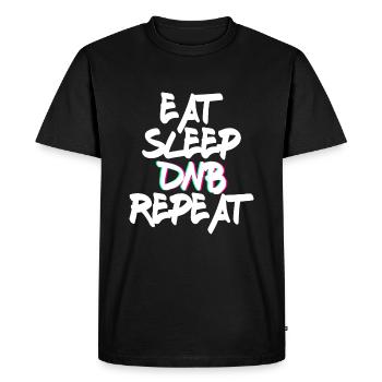 Eat Sleep DNB Repeat Music Dancing - Men's Premium Organic T-Shirt - black - Front - Nico (187cm)