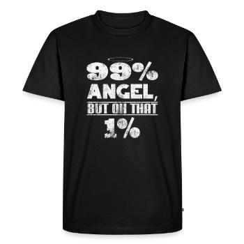 I'm 99% angel but oooh that 1% - funny saying - Men's Premium Organic T-Shirt - black - Front - Nico (187cm)