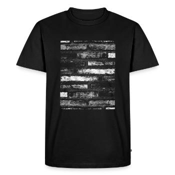 Noir et blanc. Fond de briques vinrag - T-shirt Premium bio Homme - noir - Devant - Nico (187cm)