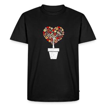 Plante plantes amant femme fleur rose - T-shirt Premium bio Homme - noir - Devant - Nico (187cm)