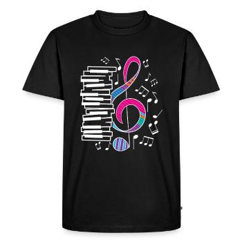 Piano piano cadeau musique clavier - T-shirt Premium bio Homme - noir - Devant - Nico (187cm)