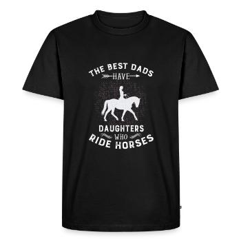 Les meilleurs pères ont des filles qui montent - T-shirt Premium bio Homme - noir - Devant - Nico (187cm)