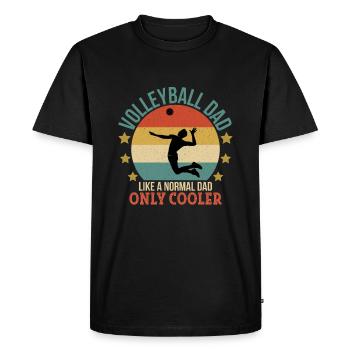 Volleyball Dad Like a Normal Dad Just Cooler - Men's Premium Organic T-Shirt - black - Front - Nico (187cm)