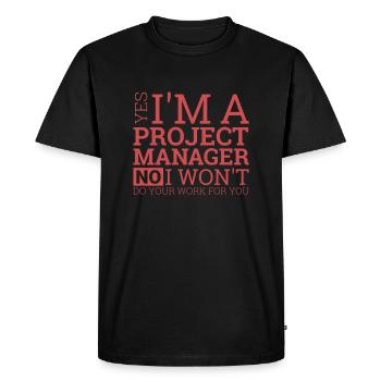 "Project Manager Work" | "Project Manager" - Men's Premium Organic T-Shirt - black - Front - Nico (187cm)