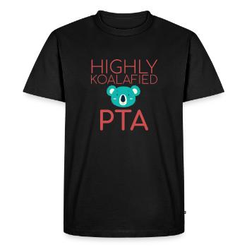 "PTA Koalafied | Pharmacy" - Men's Premium Organic T-Shirt - black - Front - Nico (187cm)