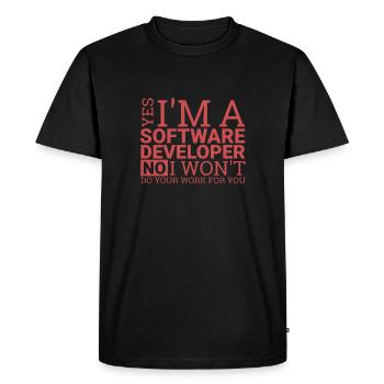 "Software Developer Work | Programmer" - Men's Premium Organic T-Shirt - black - Front - Nico (187cm)