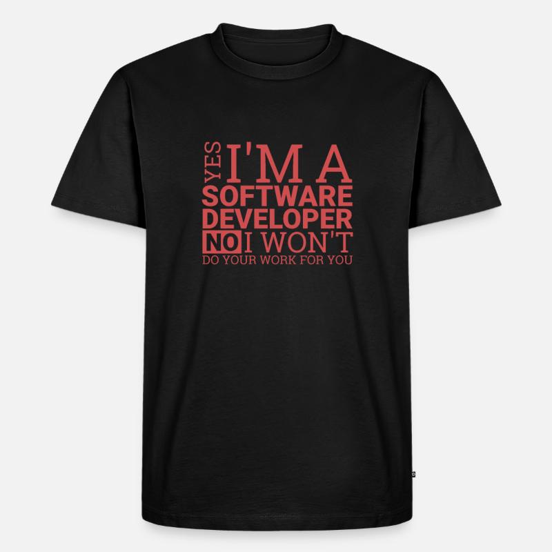 "Software Developer Work | Programmierer" - Männer Premium Bio T-Shirt - Schwarz