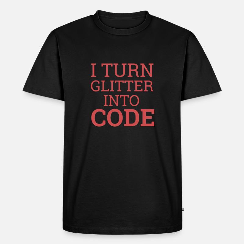 "Glitter Code | Programmierer" - Männer Premium Bio T-Shirt - Schwarz