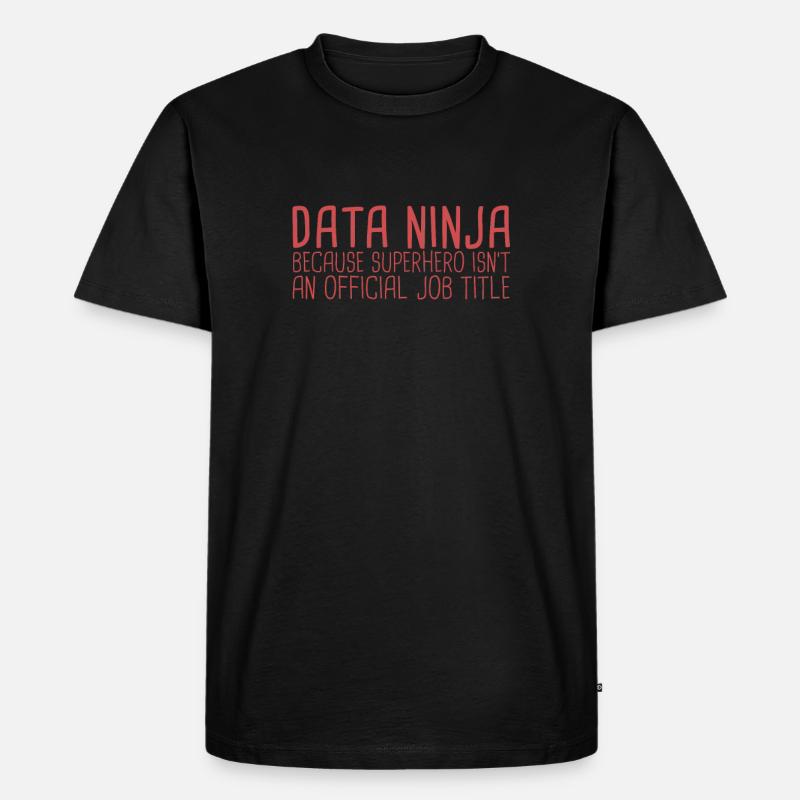 "Data Ninja Superhero | Data Science" - Männer Premium Bio T-Shirt - Schwarz
