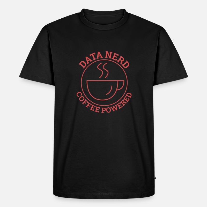 "Data Nerd Coffee | Data Science" - Männer Premium Bio T-Shirt - Schwarz