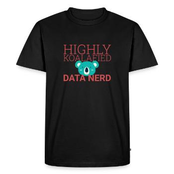 « Data Nerd Koalafied | Science des données » - T-shirt Premium bio Homme - noir - Devant - Nico (187cm)