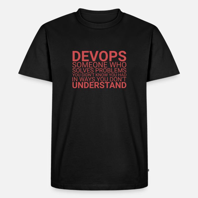 "DevOps Problem | Software Development" - Men's Premium Organic T-Shirt - black