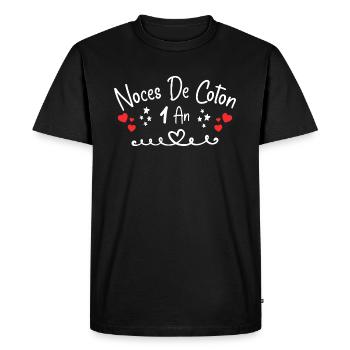noces de coton - T-shirt Premium bio Homme - noir - Devant - Nico (187cm)