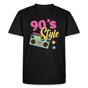 90's style - Men's Premium Organic T-Shirt - black - Front - Nico (187cm)