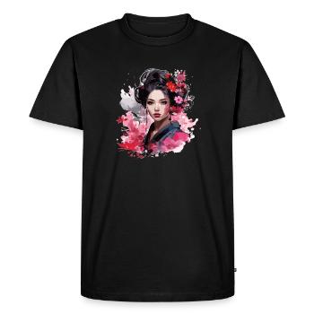 Conception de Geisha - T-shirt Premium bio Homme - noir - Devant - Nico (187cm)