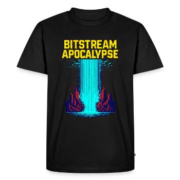 Bitstream Apocalypse – Digital Flood Incoming - Men's Premium Organic T-Shirt - black - Front - Nico (187cm)