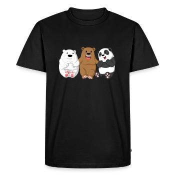 Ours ours bandit ours panda ours polaire ours brun - T-shirt Premium bio Homme - noir - Devant - Nico (187cm)