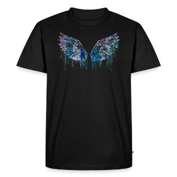 angelwings,wings,watercolor,red,angel wings - Men's Premium Organic T-Shirt - black - Front - Nico (187cm)