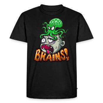 Brain Eating Octopus - Men's Premium Organic T-Shirt - black - Front - Nico (187cm)