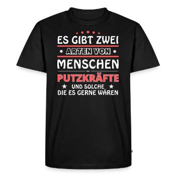 Cadeau nettoyant - Deux types de... Concevoir - T-shirt Premium bio Homme - noir - Devant - Nico (187cm)