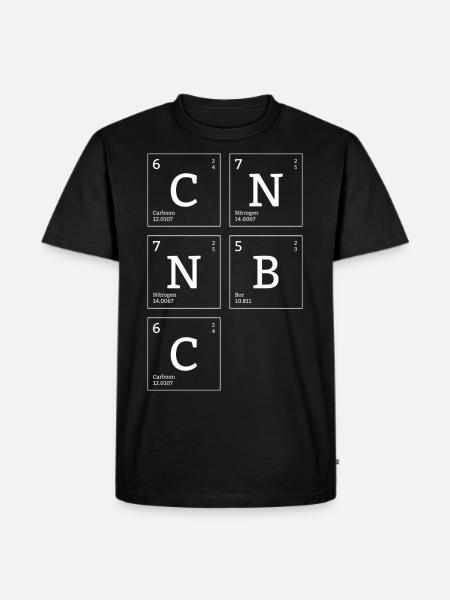 Periodic table of the elements C N N B C - Men's Premium Organic T-Shirt - black