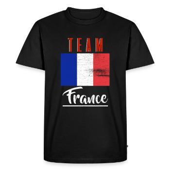 Team France Gift Paris Europe Sport - Men's Premium Organic T-Shirt - black - Front - Nico (187cm)