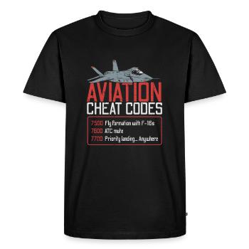 Aviation Cheats avion cadeau avion voler - T-shirt Premium bio Homme - noir - Devant - Nico (187cm)