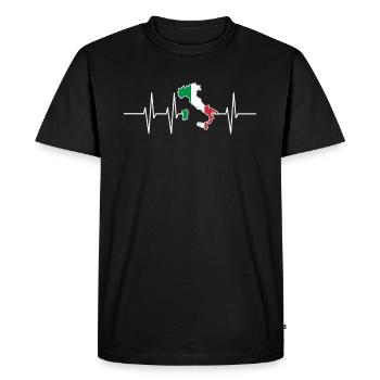 Battements de coeur Italie cadeau patriote patrie Puls - T-shirt Premium bio Homme - noir - Devant - Nico (187cm)