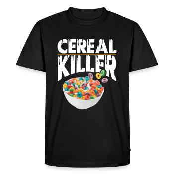 T-shirt Petit Déjeuner en Flocons Manger du Lait Enfants - T-shirt Premium bio Homme - noir - Devant - Nico (187cm)