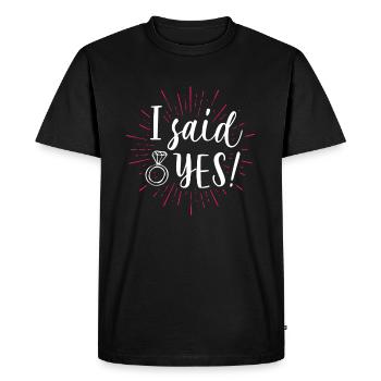 I say yes gift wedding application JGA - Men's Premium Organic T-Shirt - black - Front - Nico (187cm)