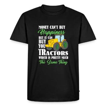 Heureux fermier présente tracteur tracteur - T-shirt Premium bio Homme - noir - Devant - Nico (187cm)