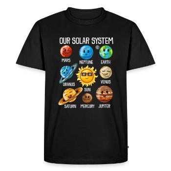 Système solaire T-Shirt Planet Universe Gift - T-shirt Premium bio Homme - noir - Devant - Nico (187cm)