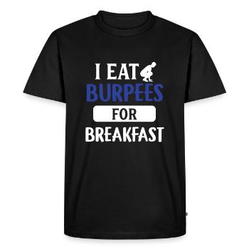 T-shirt d'entraînement Burpees Exercices Hobby Cardio Gym - T-shirt Premium bio Homme - noir - Devant - Nico (187cm)