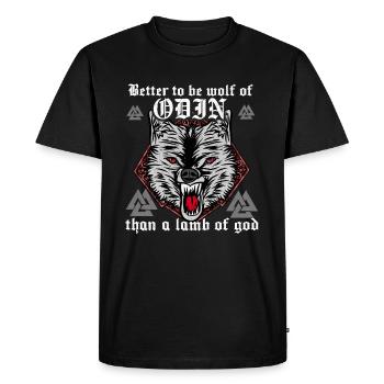 Viking Odin T-Shirt Lutte De Loups Fort Honneur Barbare - T-shirt Premium bio Homme - noir - Devant - Nico (187cm)