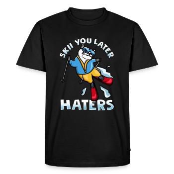 T-shirt de ski, bière de sport après le sport - T-shirt Premium bio Homme - noir - Devant - Nico (187cm)
