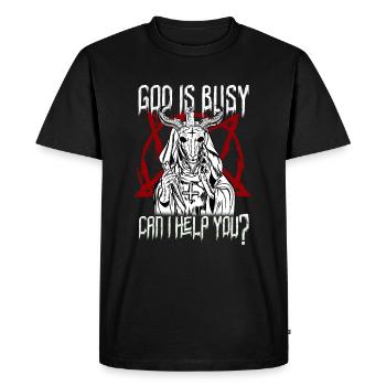 Satan Pentagram T-Shirt Lucifer 666 Heide Sorcière - T-shirt Premium bio Homme - noir - Devant - Nico (187cm)