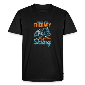 Ski thérapie t-shirt montagnes sport bière d'hiver - T-shirt Premium bio Homme - noir - Devant - Nico (187cm)