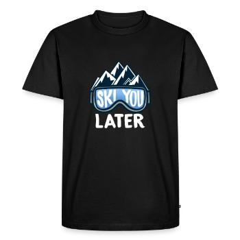 Sports d’hiver Ski you later T-Shirt Montagne Sport Alpes - T-shirt Premium bio Homme - noir - Devant - Nico (187cm)