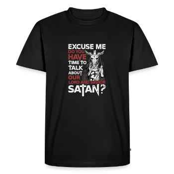 Satan Baphomet T-Shirt 666 Diable Sinner God 666 - T-shirt Premium bio Homme - noir - Devant - Nico (187cm)
