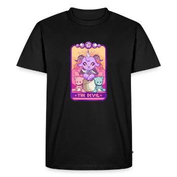 The Devil Anime Kawaii Tarot Fortune Teller Baphomet - Men's Premium Organic T-Shirt - black - Front - Nico (187cm)